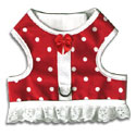 Red Vest Harness with White Dots & Lace