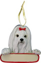 Maltese Christmas Ornament